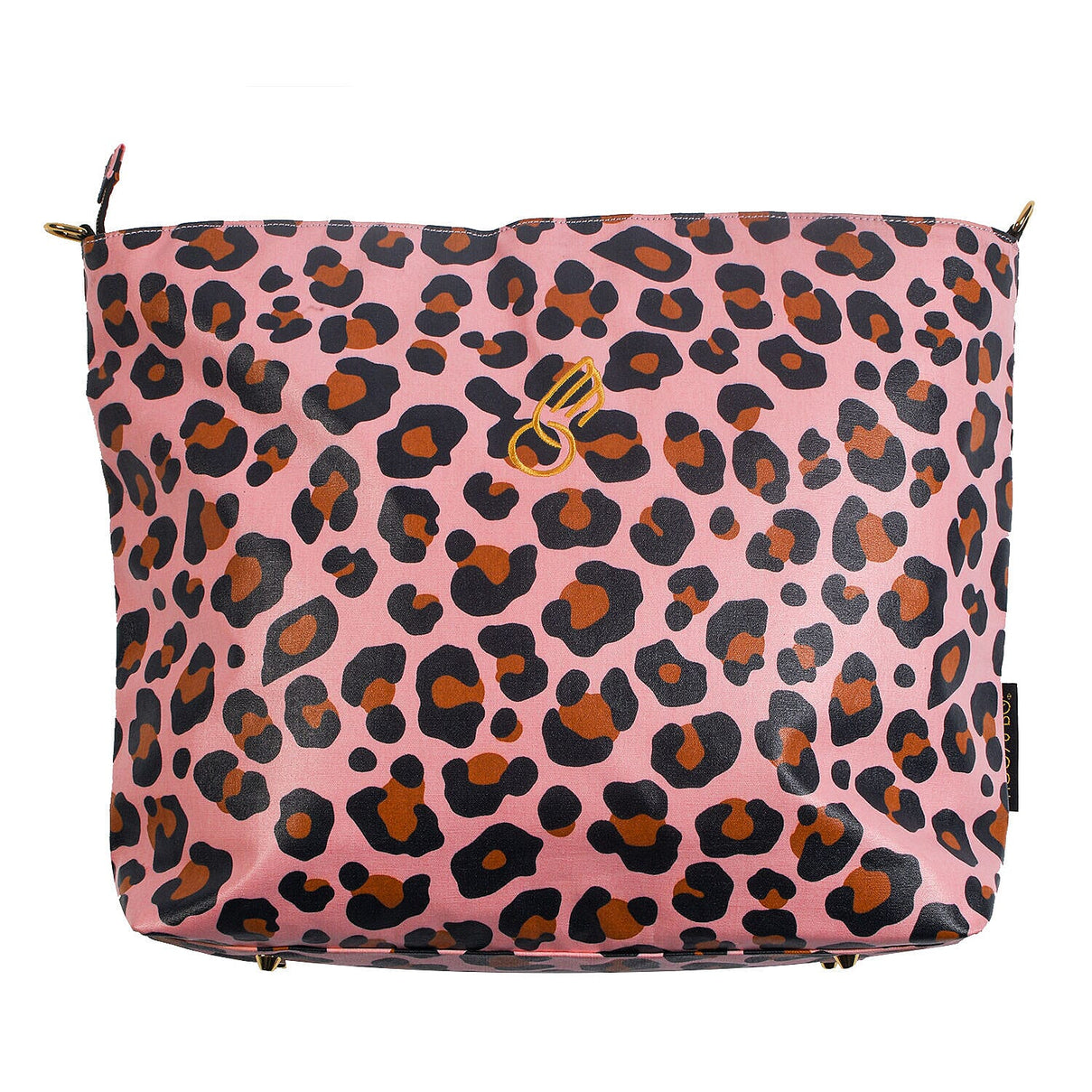 Tiggy &amp; BO Leopard Pattern Tote Bag with Zipper Closure and Detachable Shoulder Strap - Pink &amp; Black 6712563 0