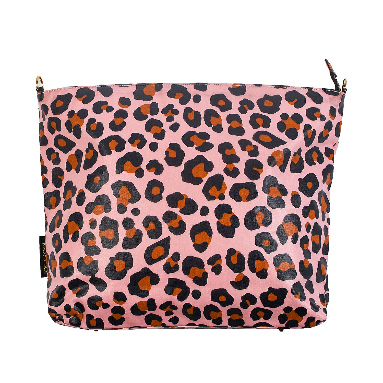 Tiggy &amp; BO Leopard Pattern Tote Bag with Zipper Closure and Detachable Shoulder Strap - Pink &amp; Black 6712563 1