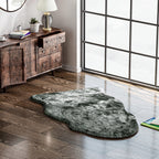 Soft Touch Faux Fur Rug (Size 90x60 cm) - Grey
