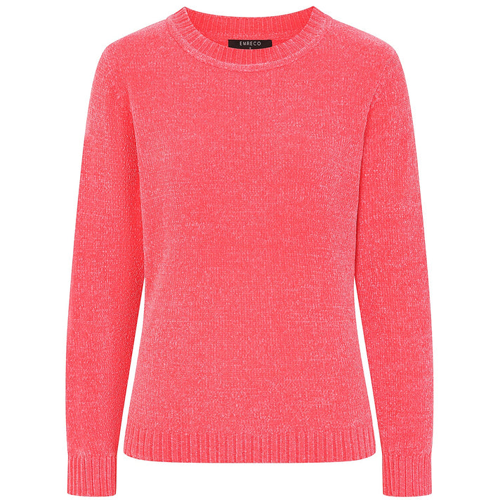 Emreco Plain Round Neck Chenille Jumper (Size XL) - Coral V32643058 2