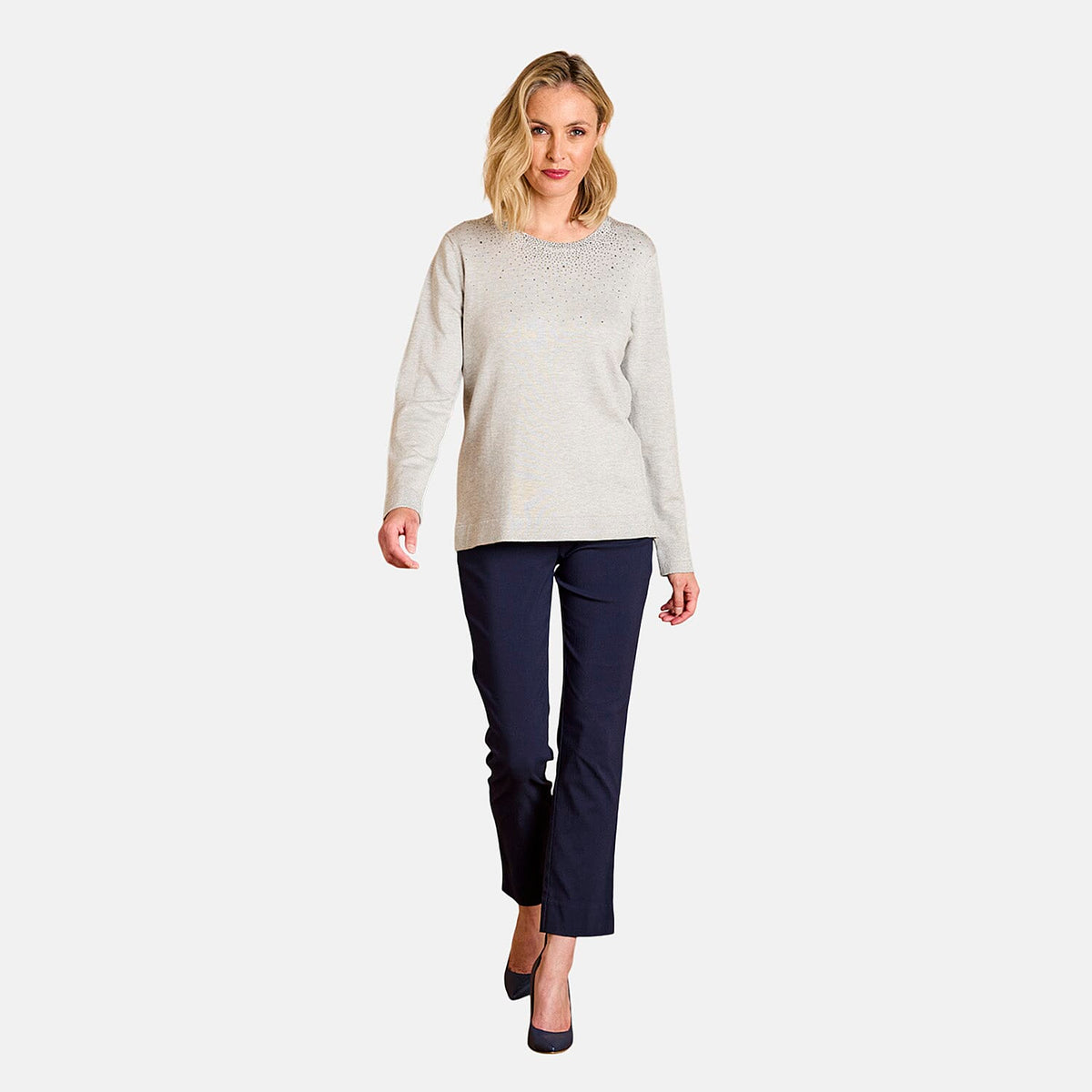 Emreco Plain Round Neck Chenille Jumper (Size XL) - Grey V32576815 0