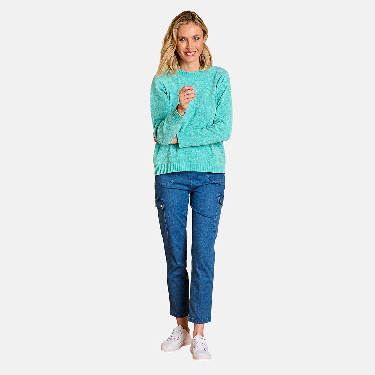 Emreco Plain Round Neck Chenille Jumper (Size XL) - Turquoise 8107378 0