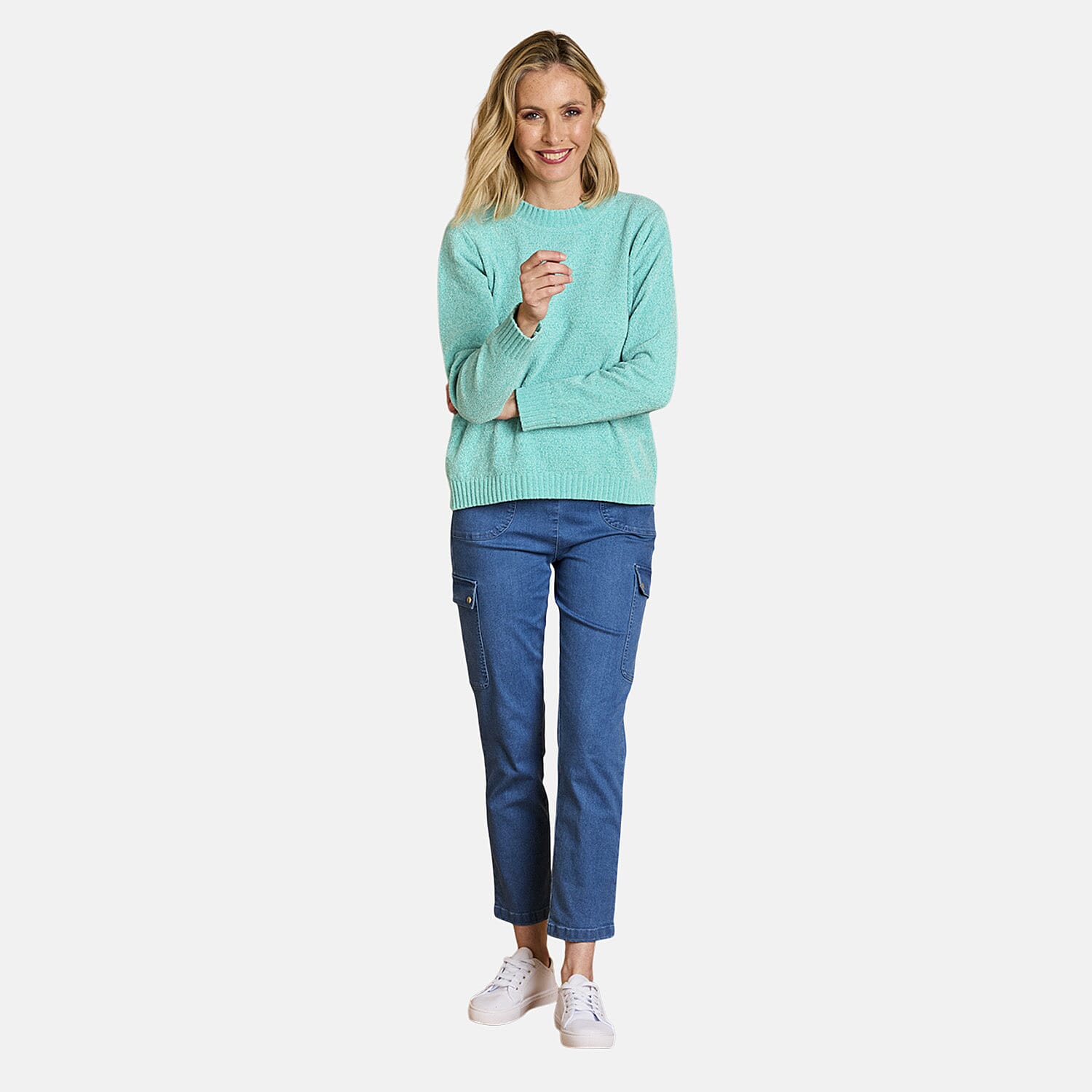 Emreco Plain Round Neck Chenille Jumper (Size XL) - Turquoise 8107378 0