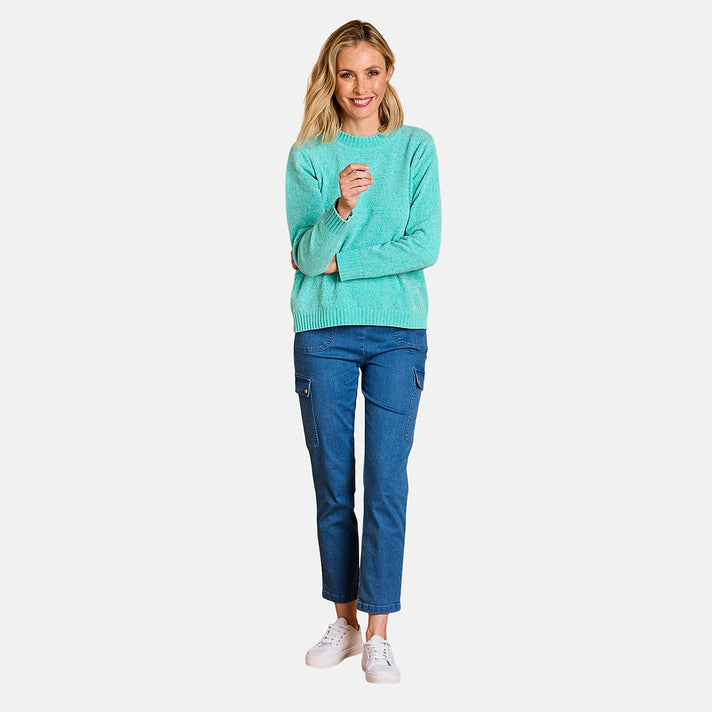 Emreco Plain Round Neck Chenille Jumper (Size XL) - Turquoise 8107378 1