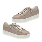 Lotus Stressless Soul Leather Lace-Up Trainers Shoes with Side Zip (Size 5) - Pink