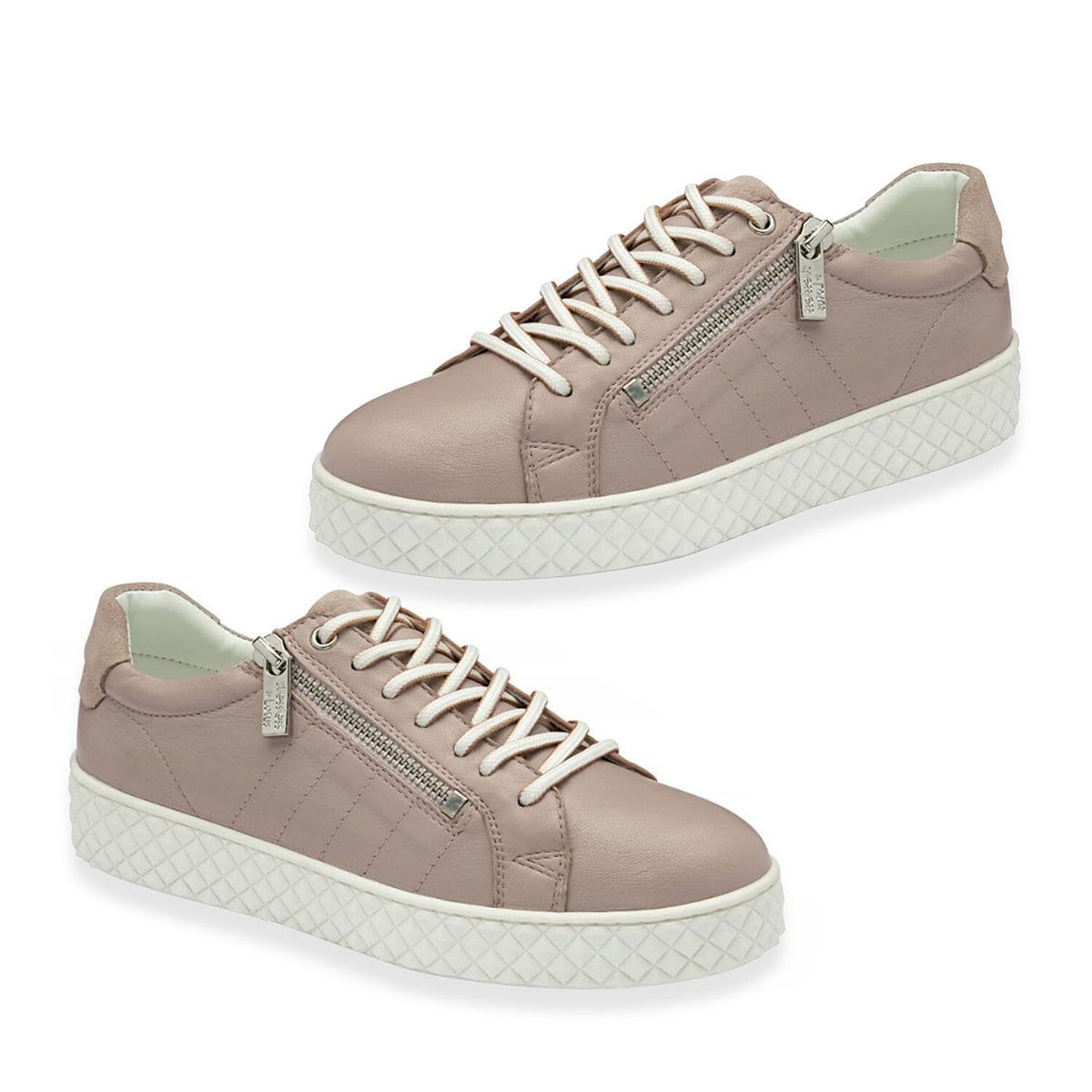 Lotus Stressless Soul Leather Lace-Up Trainers Shoes with Side Zip  (Size 3) - Pink 8134099 0