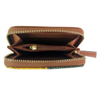 Snake Patterned Zip Small Purse - Tan