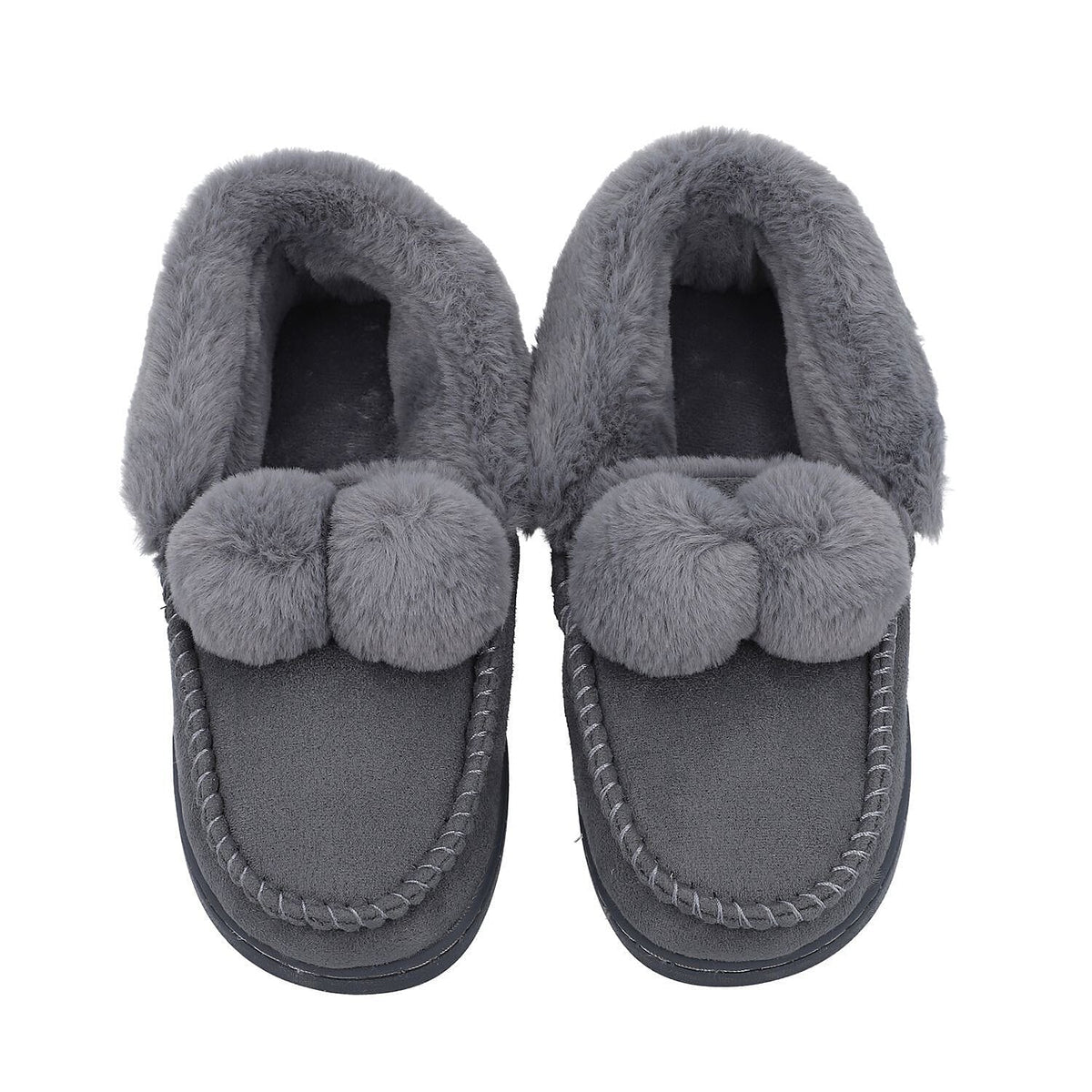 Suede Faux Fur Boots with TPR Sole - Grey 3870857 0