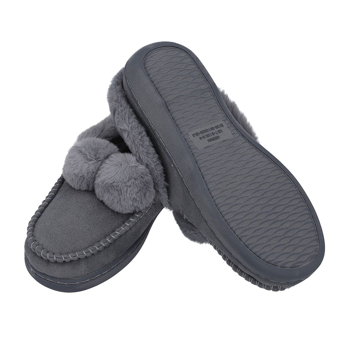 Suede Faux Fur Boots with TPR Sole - Grey 3870857 1