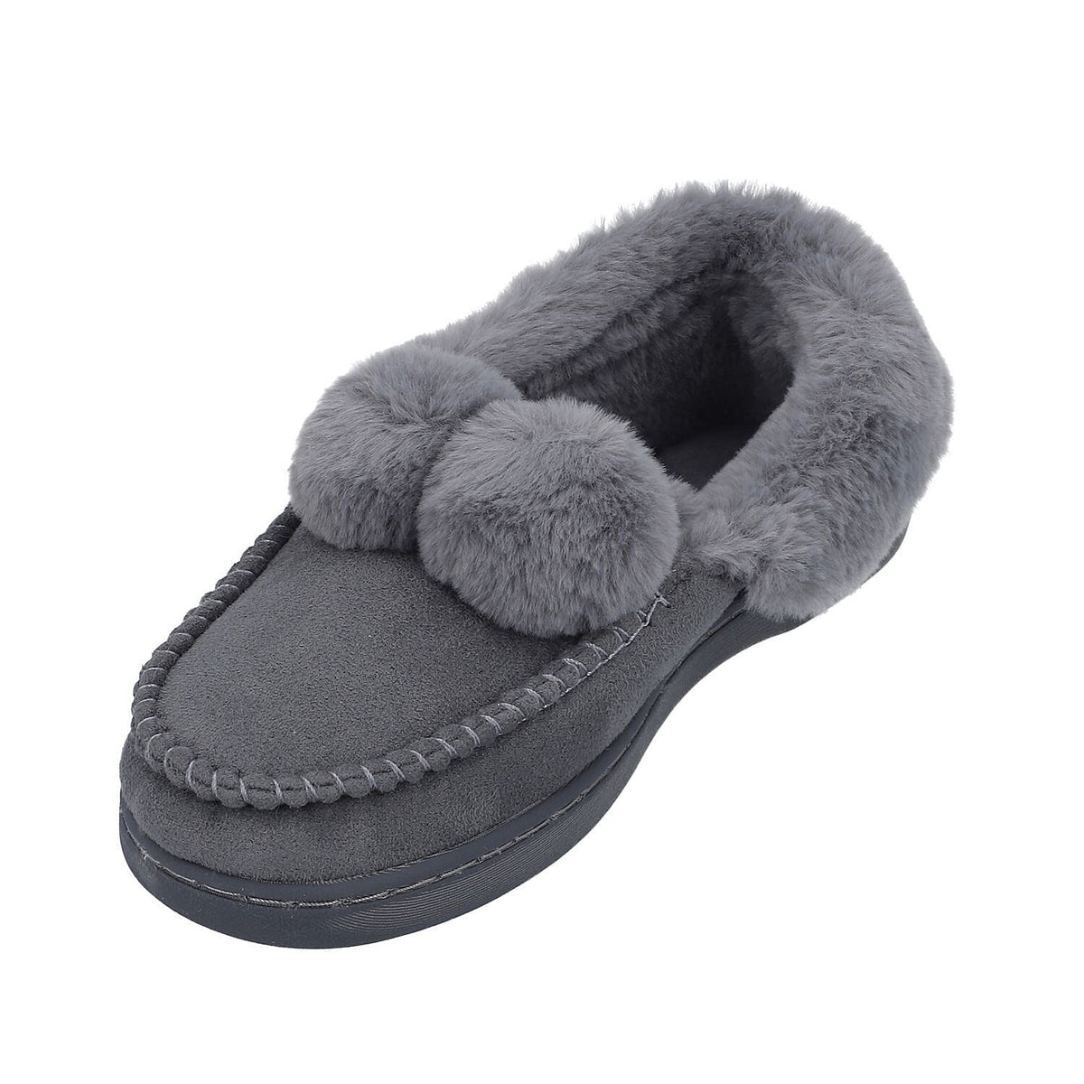 Suede Faux Fur Boots with TPR Sole - Grey 3870857 2