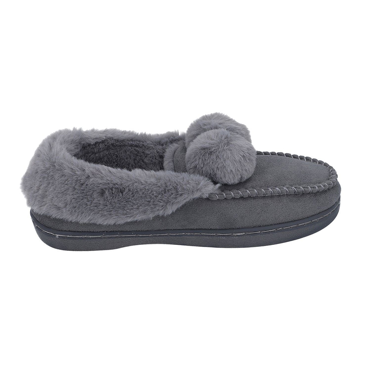 Suede Faux Fur Boots with TPR Sole - Grey 3870857 4
