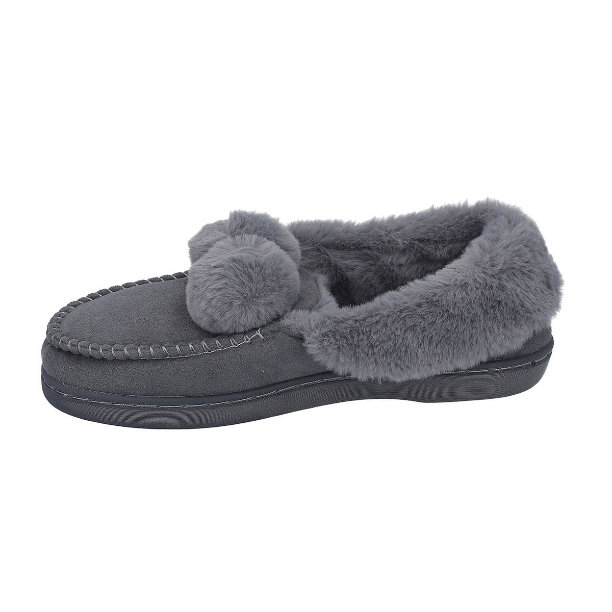 Suede Faux Fur Boots with TPR Sole - Grey 3870857 5
