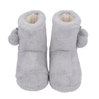 Faux Fur Booties with Waterproof TPR Sole (Size UK 4-5) - Light Grey