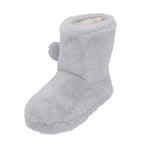 Faux Fur Booties with Waterproof TPR Sole (Size UK 4-5) - Light Grey