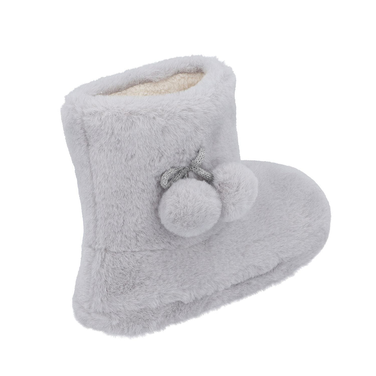 Faux Fur Booties with Waterproof TPR Sole - Light Grey 3870849 4