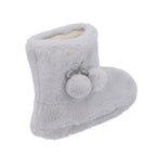 Faux Fur Booties with Waterproof TPR Sole (Size UK 4-5) - Light Grey