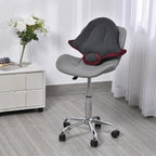 Back Support - Woven Sting Ray Shaped Cushion (Size 40x48 Cm) - Grey - Wine Red