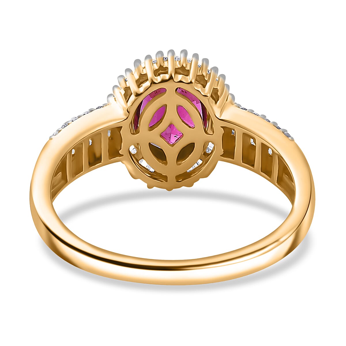 Tony Diniz Collection - 9K Yellow Gold  AAA Ember Garnet (1.45ct), Natural White Diamond (0.39ct) Ring 7891307 4