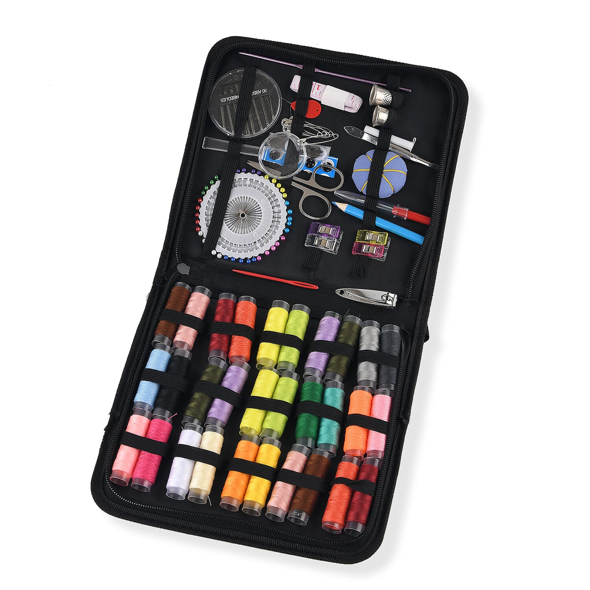 131 Pcs Complete Sewing kit with Case - Includes 30 Colour Threads V32489288 0