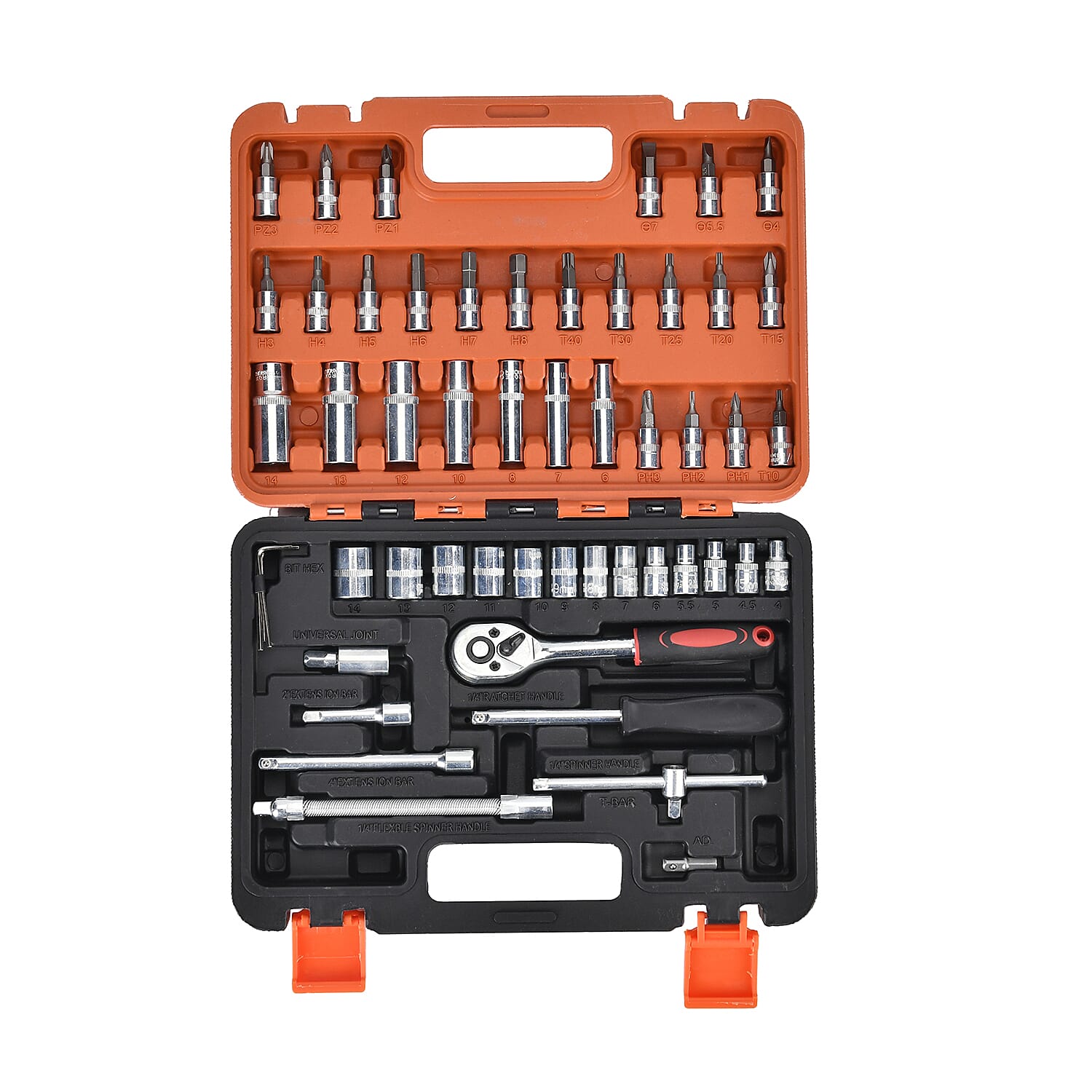 53 Piece Impact Socket Pro Tool Set- Black &amp; Orange 7755470 2