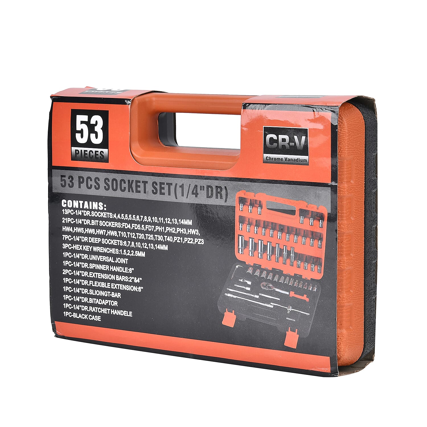 53 Piece Impact Socket Pro Tool Set- Black &amp; Orange 7755470 5
