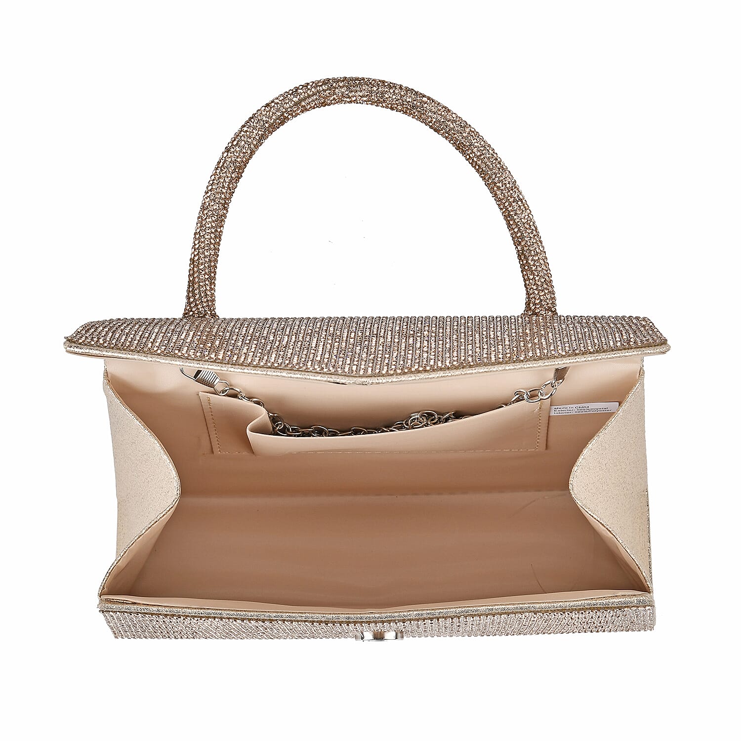 Top-Handle Crystal-Patterned Clutch Bag 7848415 11