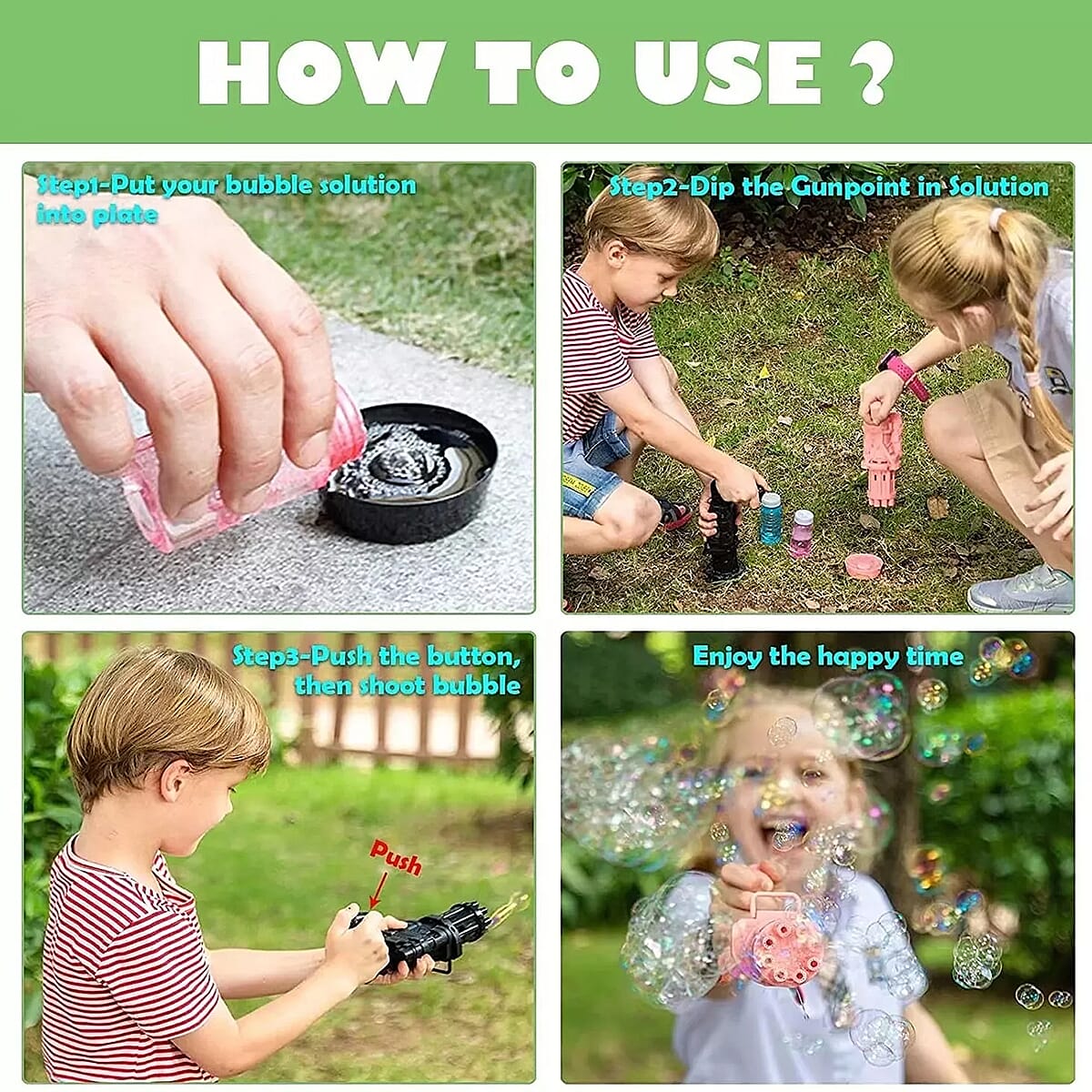 8-Hole Electric Bubble Gun with LED Light 8050840 2