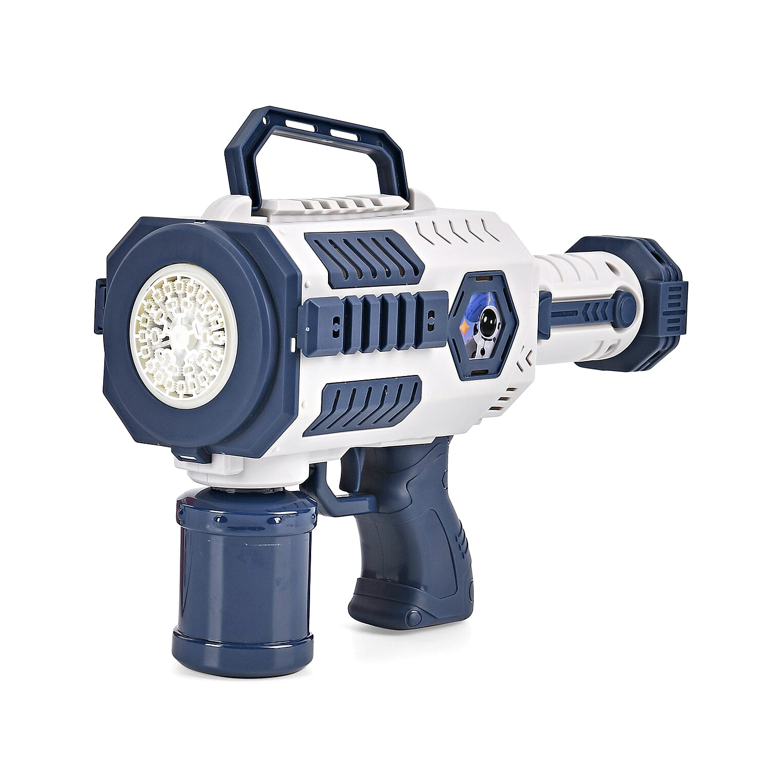 Automatic Rechargeable Powerful Bubble Machine Gun (30 Holes and 2 Bubble Solution Bottles) - Blue 7713050 0