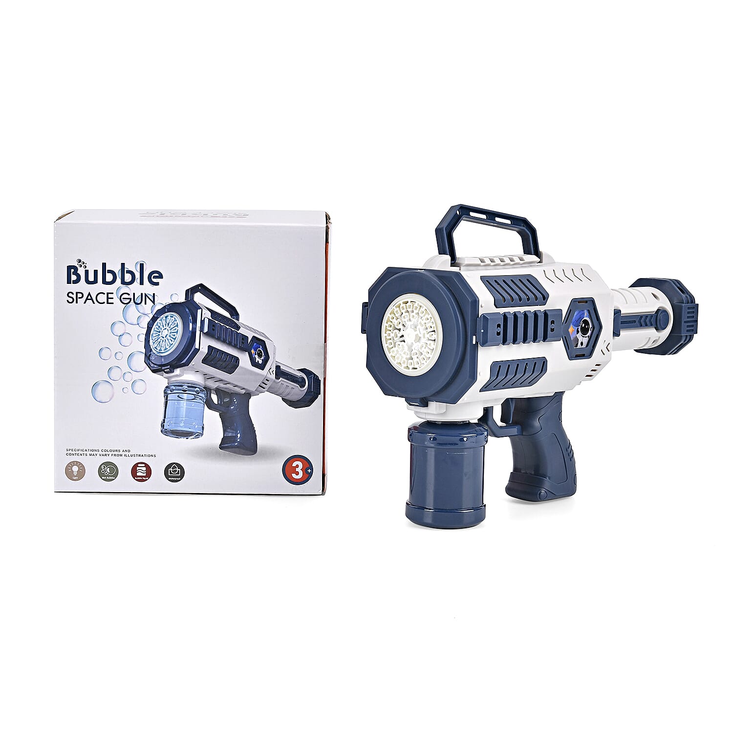Automatic Rechargeable Powerful Bubble Machine Gun (30 Holes and 2 Bubble Solution Bottles) - Blue 7713050 6