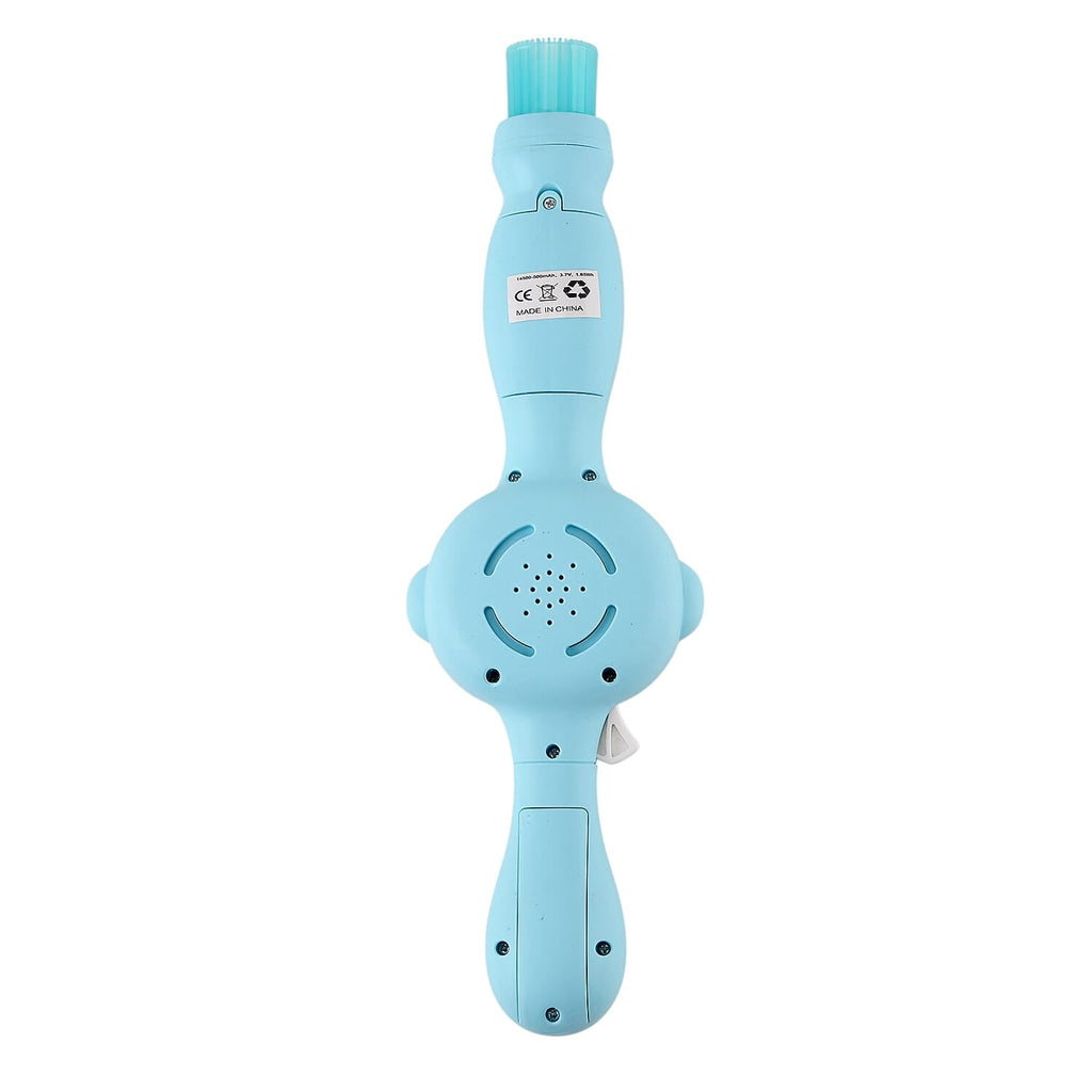 Kids' Elastic Bubble Smoke Bomb Toy Wand - Rechargeable Battery (1x Included)  70ml Solution, Measuring Cup, 2x Fabric Gloves, Dissolving Mist, Hanging Rope - Blue