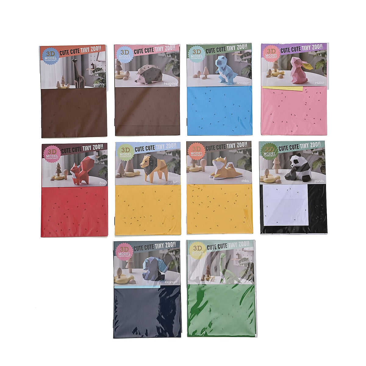 Set of 10 Animal Origami Paper Models - Multicolour 8099982 3