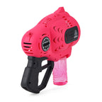 57-Hole Automatic Bubble Blaster - Pink Rechargeable Space Jet Machine with 3.7V Battery & 150ml Solution