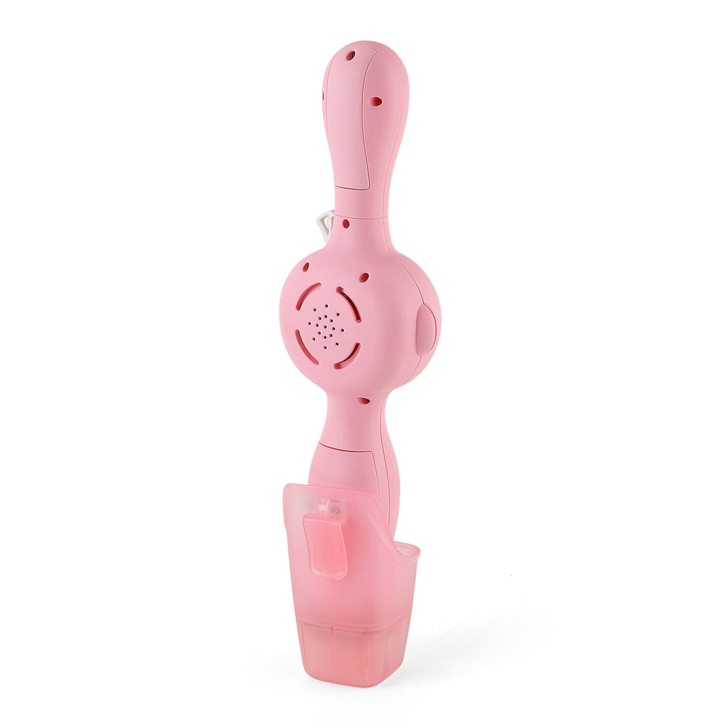 Kids' Elastic Bubble Smoke Bomb Toy Wand - Rechargeable Battery (1x Included)  70ml Solution, Measuring Cup, 2x Fabric Gloves, Dissolving Mist, Hanging Rope - Pink