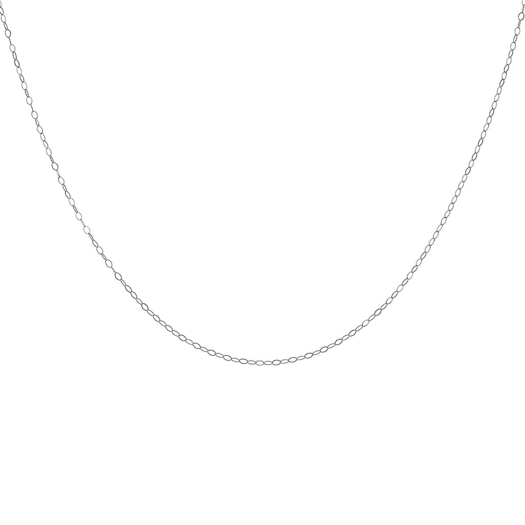 9K White Gold  Chain (Size - 18),  Gold Wt. 0.35 Gms