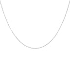 9K White Gold  Chain (Size - 18),  Gold Wt. 0.35 Gms