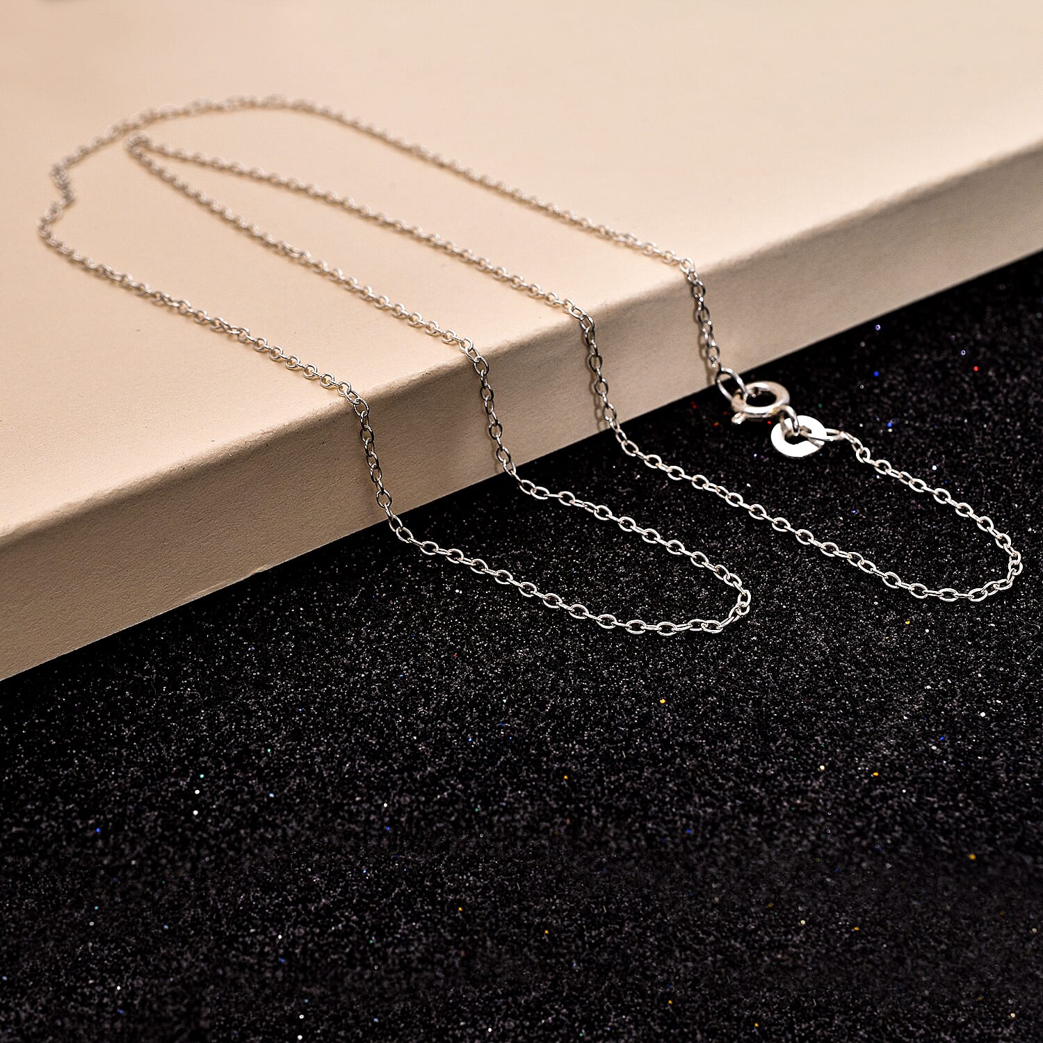 Trace Chain (Size - 16) in Sterling Silver With Spring Ring Clasp 7019541 1