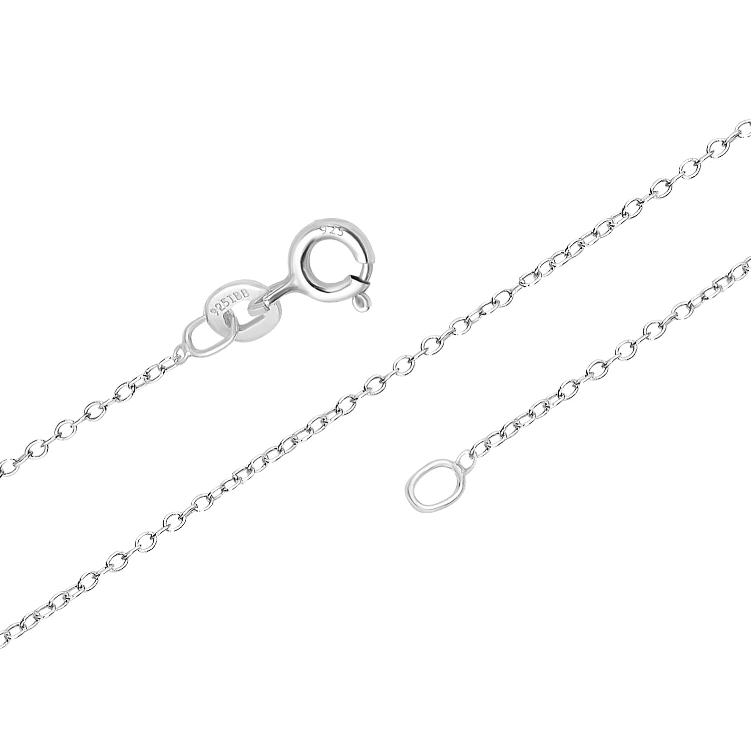 Trace Chain (Size - 16) in Sterling Silver With Spring Ring Clasp 7019541 2