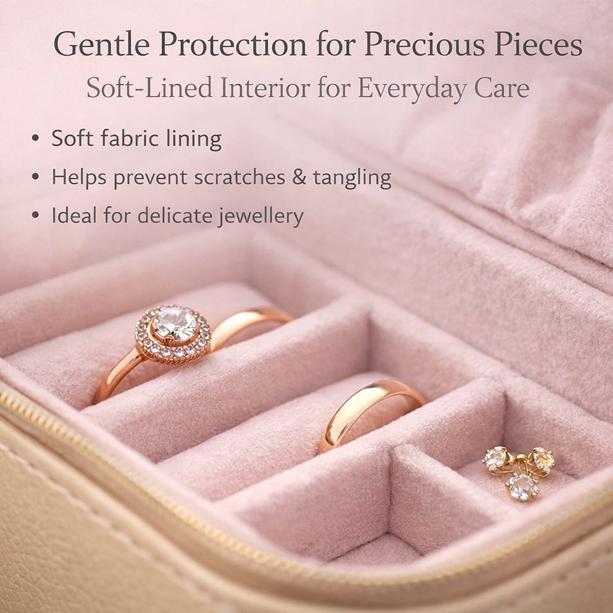 Travel Jewellery Organiser with Removable Compartments - Gold 6907577 3