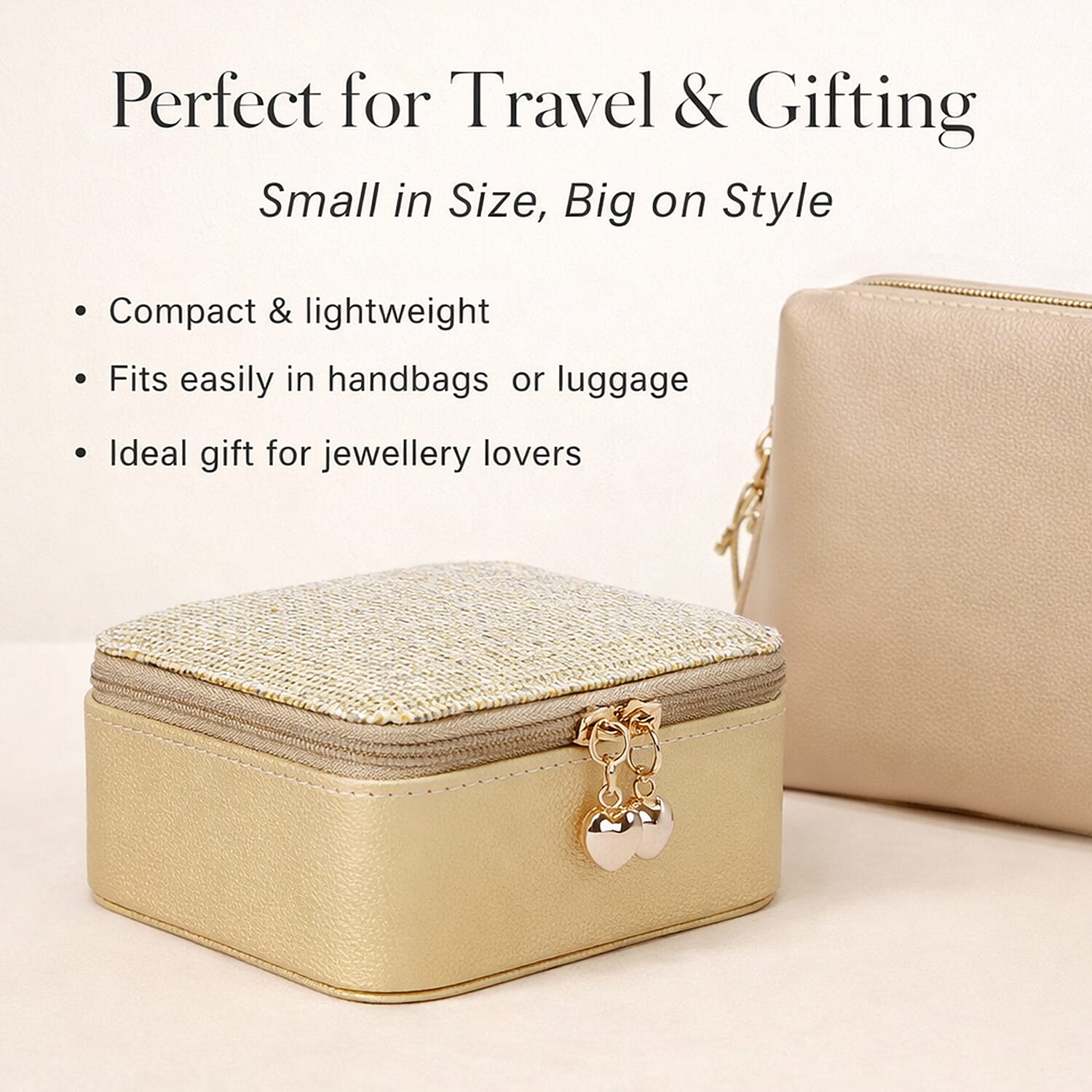 Travel Jewellery Organiser with Removable Compartments - Gold 6907577 4