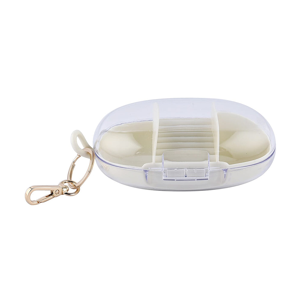 Portable Jewellery Organiser with Detachable Hook (Size 15x8x5cm) - Cream