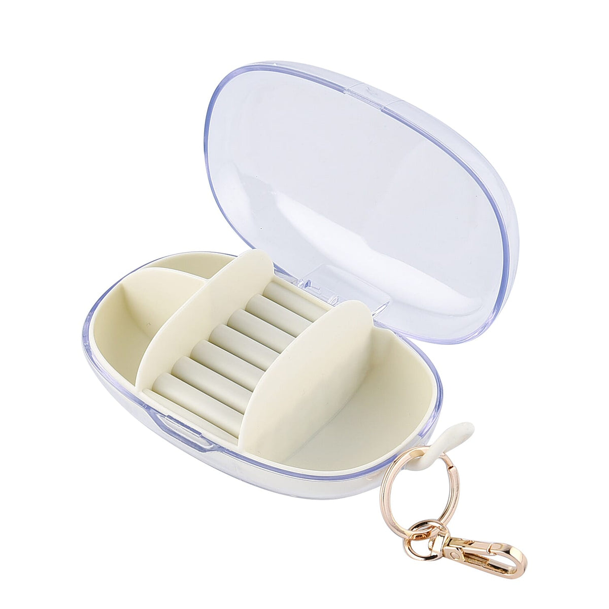 Travel Plastic Jewellery Organiser Jewellery Box Storage Organiser Box for Necklace, Earrings, Bracelets, Watches and Accessories for Women's and Girl'swith a Detachable Hook - Cream 6343938 5