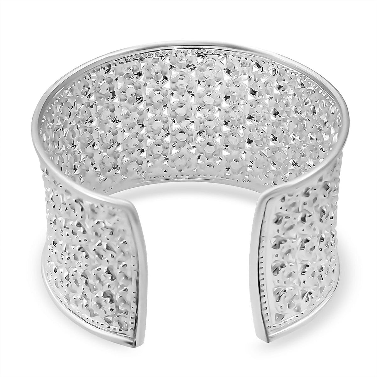 Treasure of Siam - Sterling Silver FRANGIPANI Cuff Bangle (Size 7.5), Silver Wt. 42.00 Gms. 8296231 4