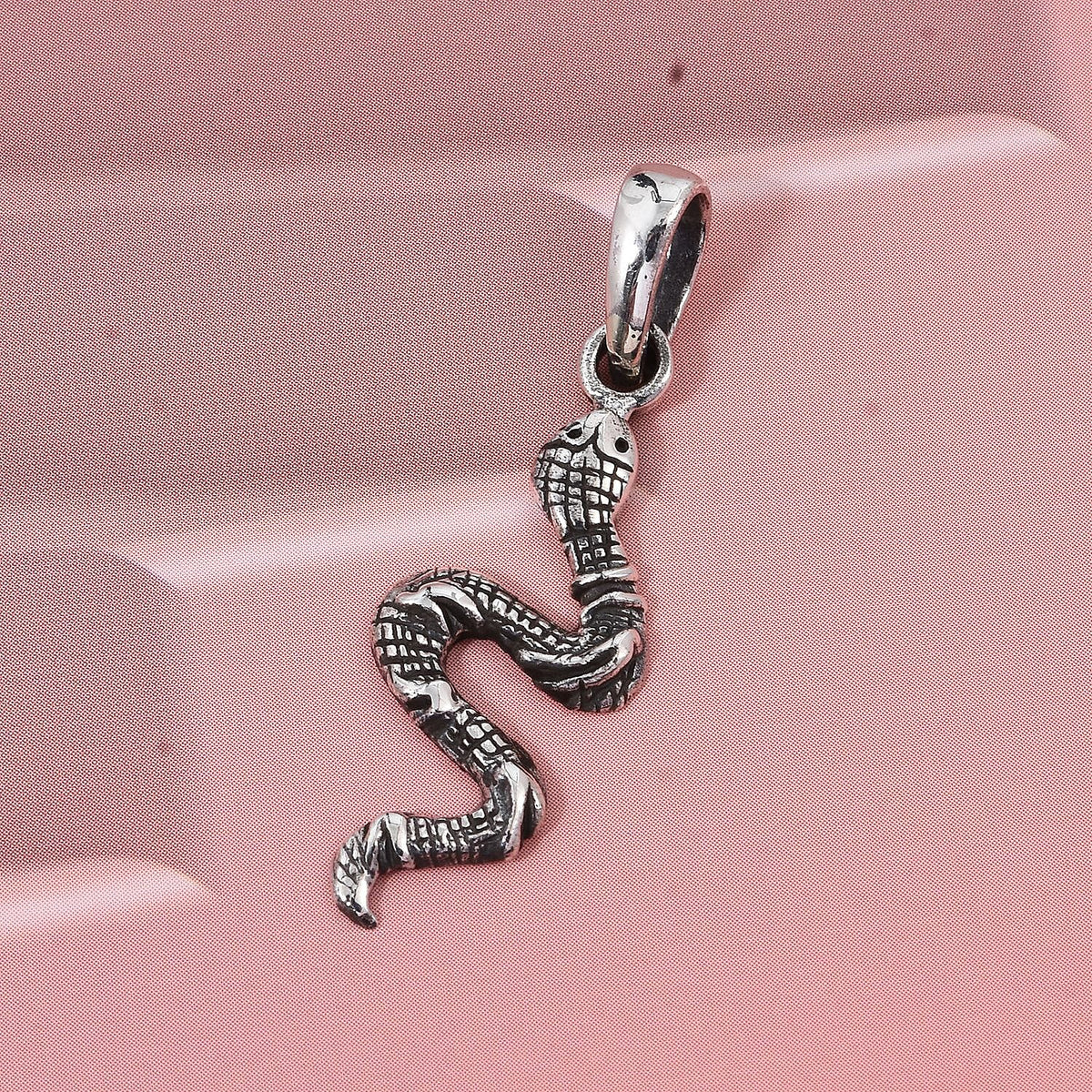Sterling Silver Snake Oxidized Pendant V32521593 3