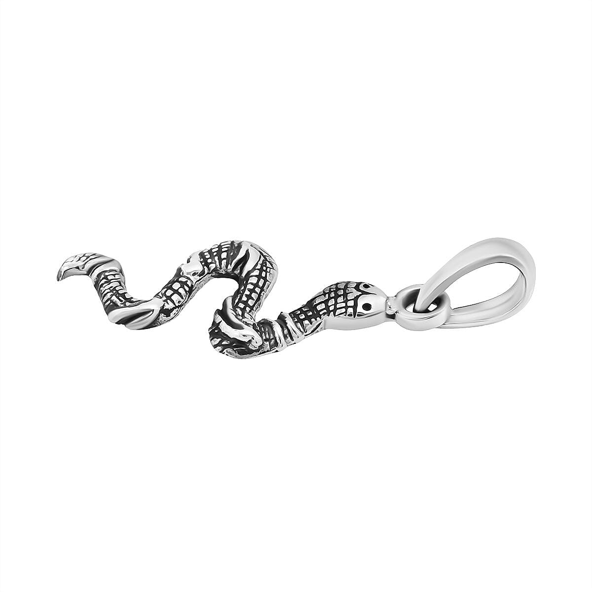 Sterling Silver Snake Oxidized Pendant V32521593 4