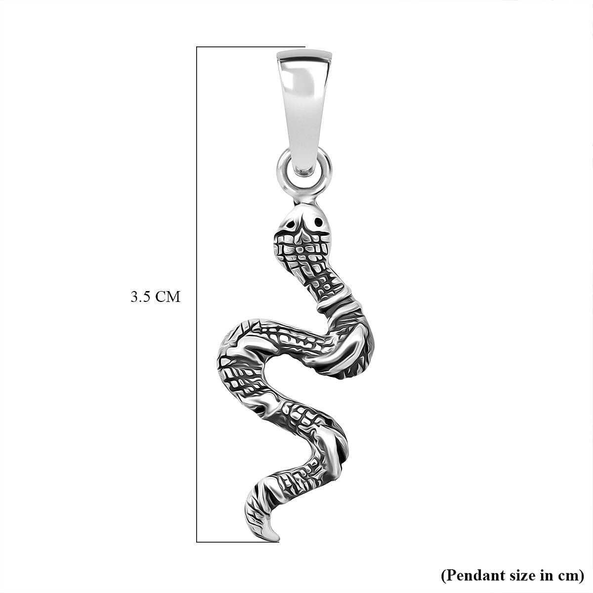 Sterling Silver Snake Oxidized Pendant V32521593 6