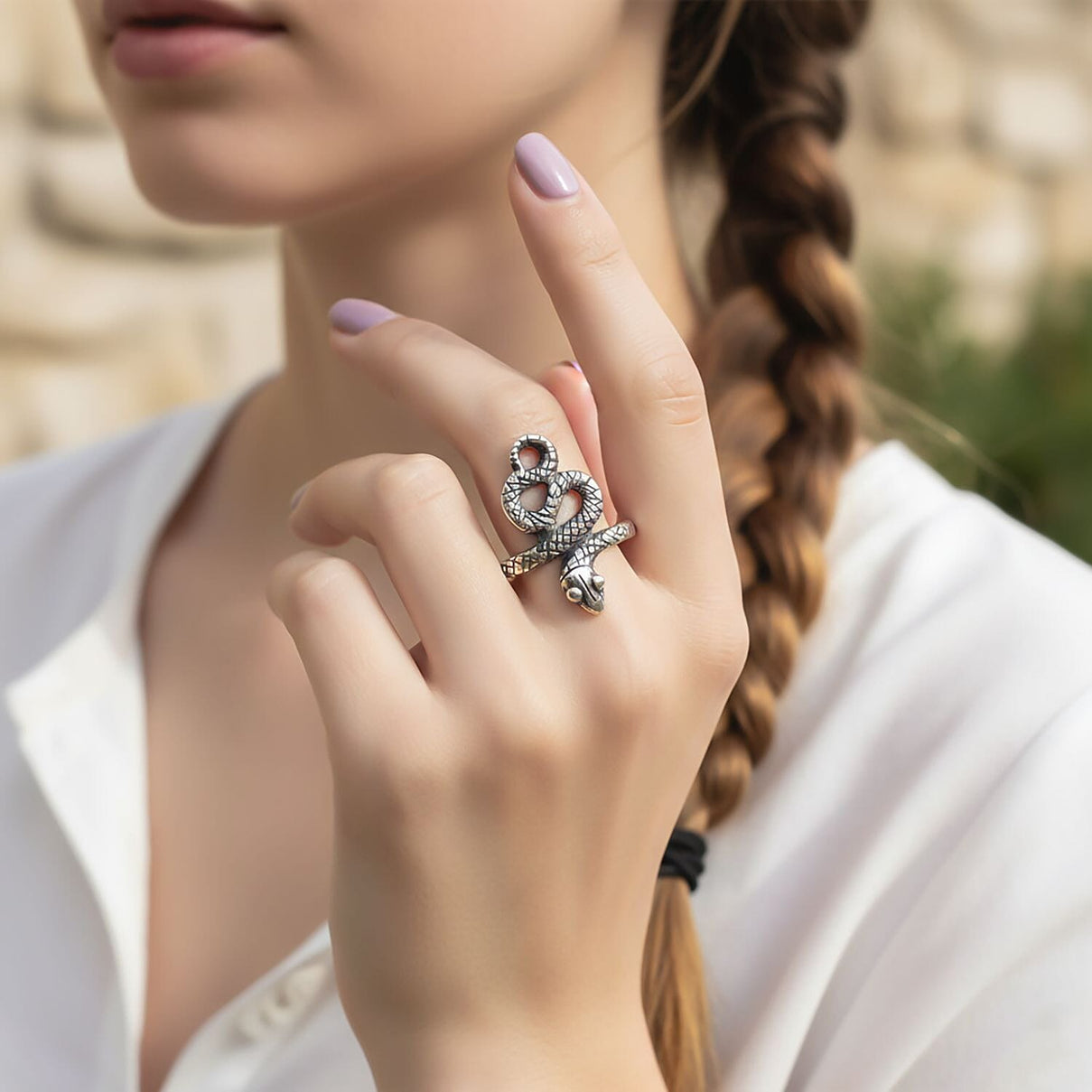 Treasure of Siam - Sterling Silver Snake Ring 8296209 2
