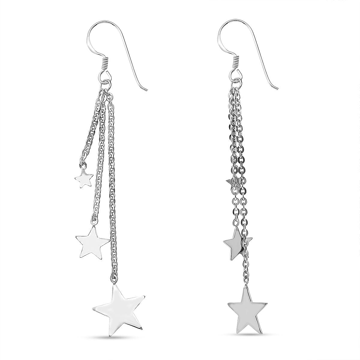 Treasure of Siam Sterling Silver Star Charm Earring with Hook 8296226 0