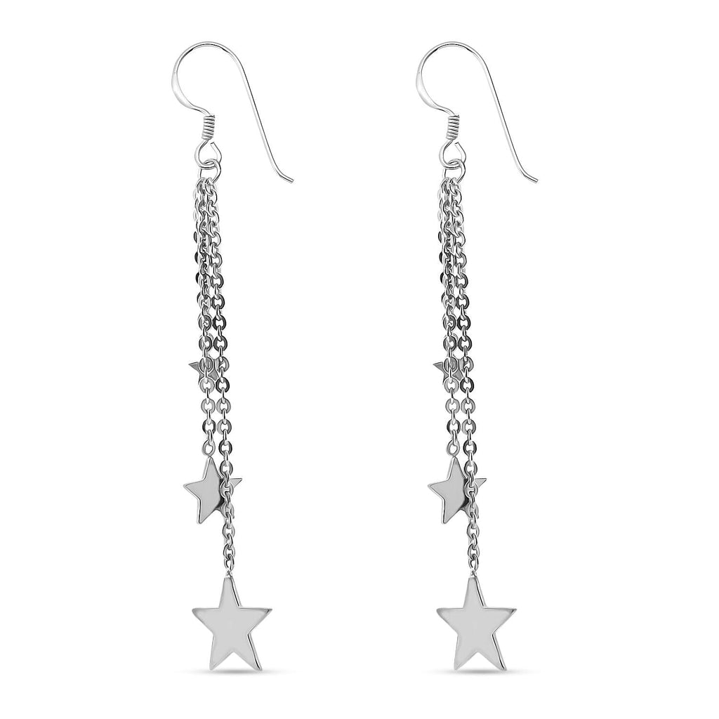 Treasure of Siam Sterling Silver Star Charm Earring with Hook