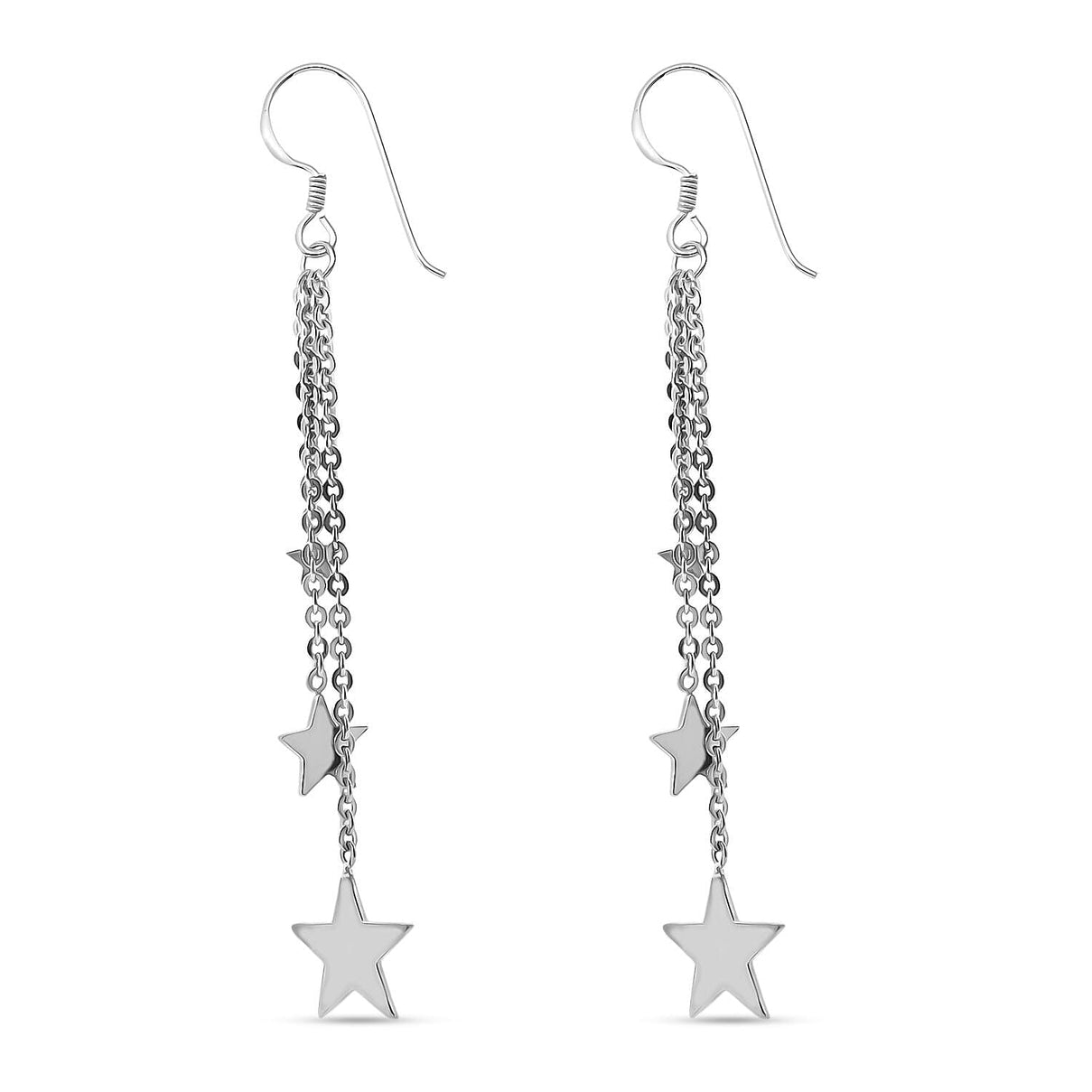 Treasure of Siam Sterling Silver Star Charm Earring with Hook 8296226 4