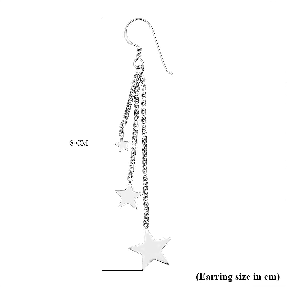 Treasure of Siam Sterling Silver Star Charm Earring with Hook 8296226 5